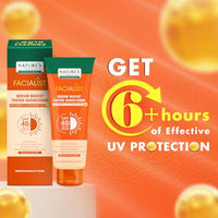 Nature's Essence Professional Serum Boost Tinted Sunscreen SPF 40 PA+++ Infused with Vitamin C & 4D Hyaluronic Acid Prevents Pigmentation & Photo Aging, UV A, UV B & Blue Light Protection 80gm