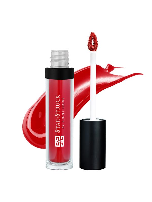 STARSTRUCK BY SUNNY LEONE Glossy Lip Tint For Women, Sassy Red | Glossy Lipstick, Non Sticky, Hydrating, Light Weight & Long Lasting | With Jojoba Oil & Shea Butter