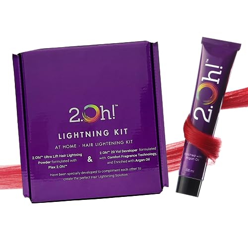 2.Oh! Italian- Red Hair Color DIY Kit | Semi Permanent Hair Color + Hair Bleach for Hair Color | Hair Highlights for Women & Men | Hair Bleach with Plex & Argan oil| Lightening Kit