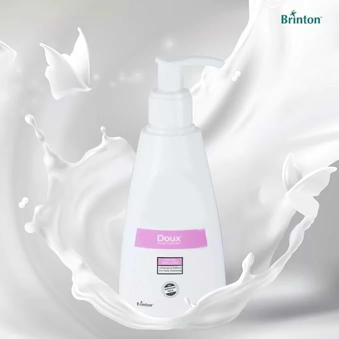 Brinton UV Doux Face Cleanser | Cetyl & Stearyl Alcohol, Niacinamide, Hyaluronic Acid, Jojoba Oil | pH 5.5 | Deep Cleansing & Hydration | Sulphate & Paraben Free | Dermatologically Tested | For All Skin Types | 125ml