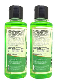 Khadi Pure Herbal Neem & Tulsi Face and Body Wash, 210 ml (Pack of 2),Green,KPNEEMTULSIBWX2