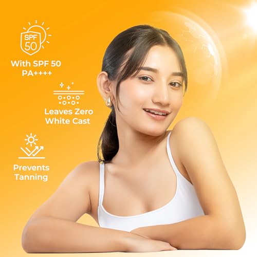 Pure Origin Korean Vitamin C Light Gel Sunscreen with SPF 50 & PA++++| No White Cast | Suitable for Oily, Dry & Combination Skin | Broad Spectrum, Non-sticky & Lightweight | Brightens Skin & Prevents Tan | 50ml