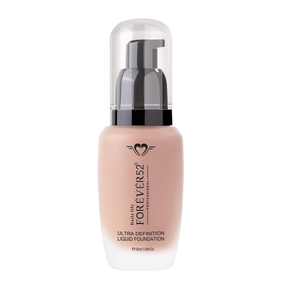 Daily Life Forever52 Ultra Definition Liquid Foundation|24-Hour Wear, Medium to High Coverage, Pore-Minimizing & Mattifying, Anti-Aging, Satin-Like Finish|Ideal for Fair Skin (Milk Cake,30ml)