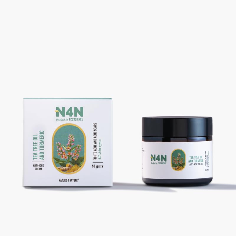 Nature4Nature Anti Acne Cream for Men & Women | Reduces Skin Breakage and Scars | Contains Tea Tree Oil and Turmeric | Suitable for all Skin Types | 50gms