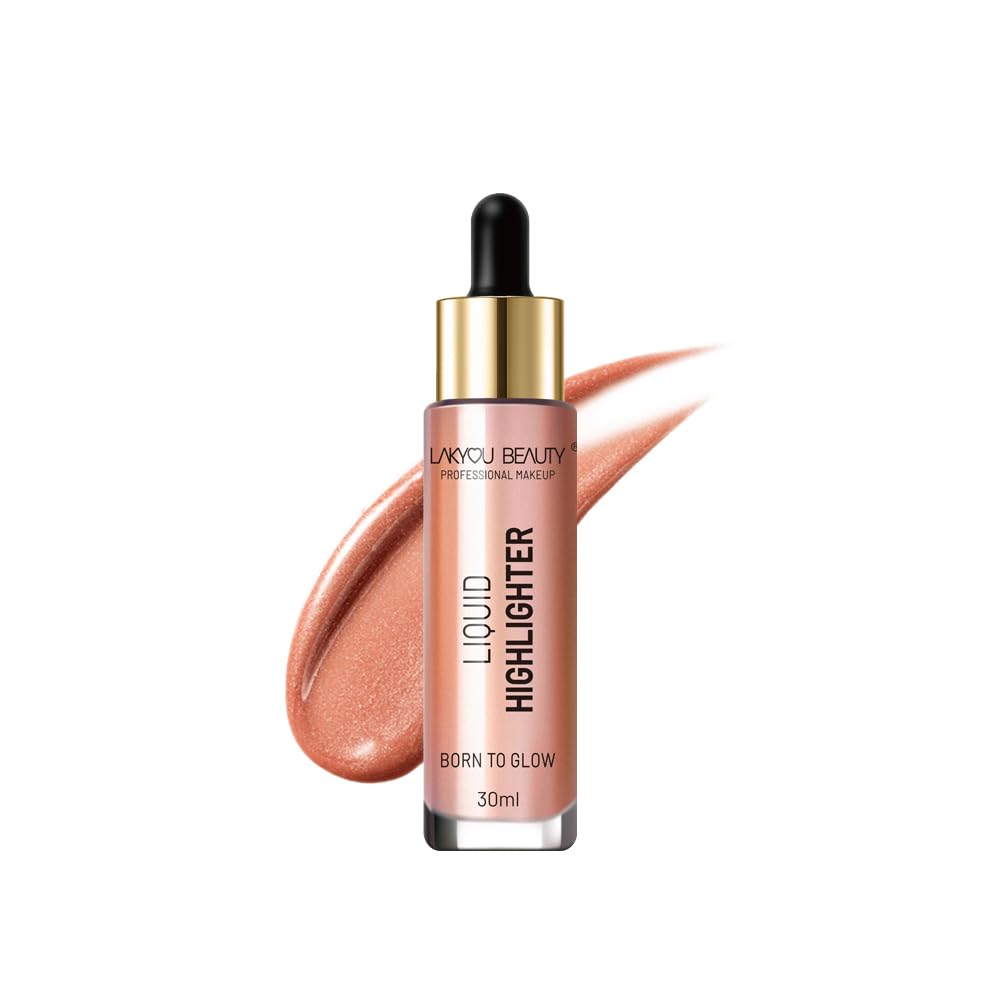 Lakyou Beauty Born to Glow Liquid Highlighter | Gold | 30ml | Radiant Luminous Finish | Buildable & Long-Lasting