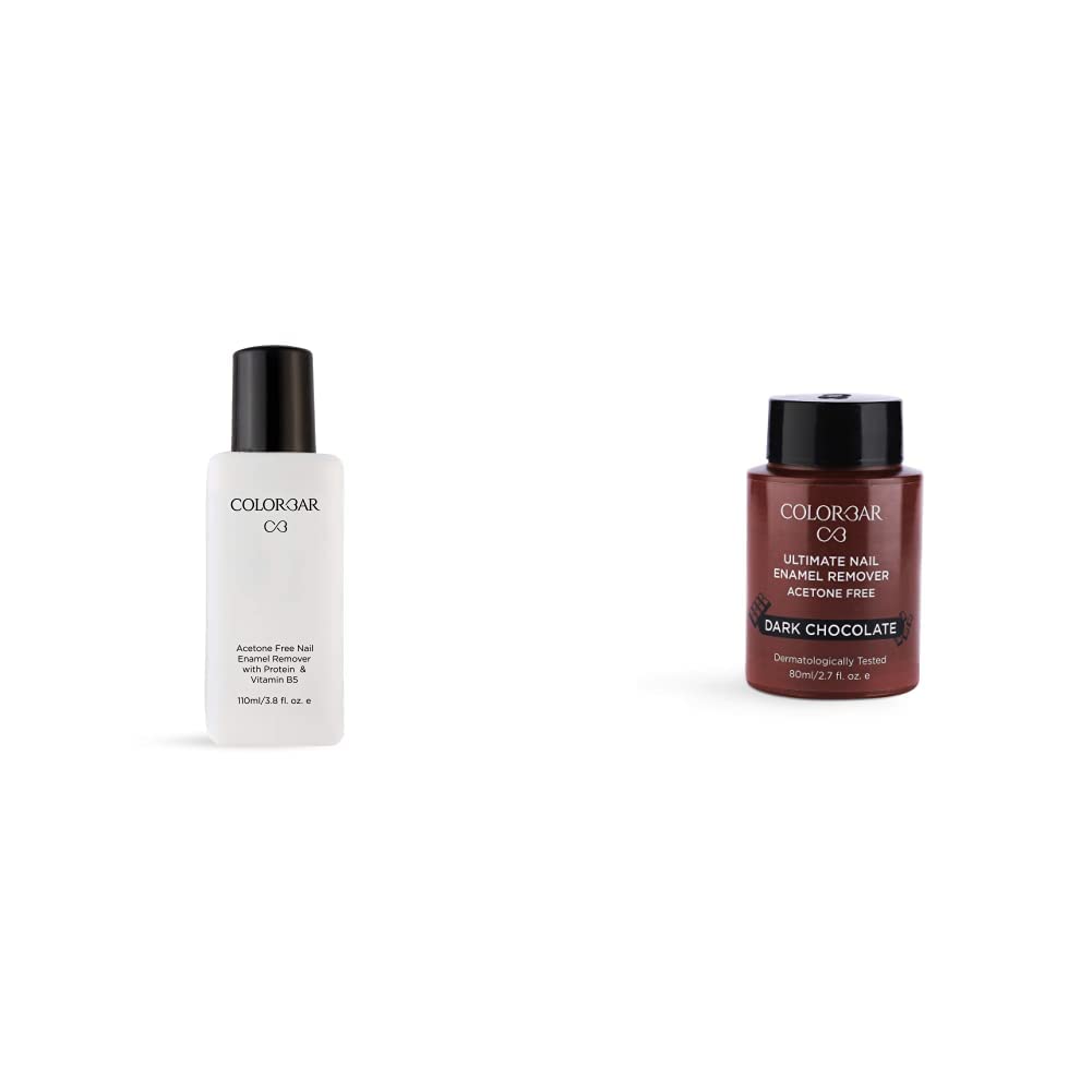 Colorbar Nail Polish Remover, 110ml & Ultimate Nail Enamel Remover, Dark Chocolate, 80ml Combo