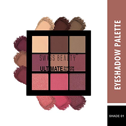 Swiss Beauty Long lasting Misty Finish Professional Makeup Fixer Spray for Face makeup|70 ML| & Ultimate 9 Pigmented colors Eyeshadow Palette| Multicolor - 01, 6gm |