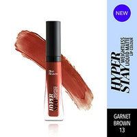 Blue Heaven Hyper Stay Weightless Liquid Matte Lipstick | Long-lasting & Smudge Proof | Non-Transfer Matte Lipstick for Women| GarnetBrown-13 | 6ml