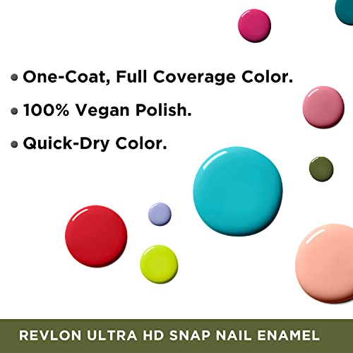 REVLON Ultra HD Snap Nail Colors, Natural Rich Glossy Finish Nail Polish, 100% Vegan Formula, No Base And Top Coat Needed - Commander In Chief,8 Ml