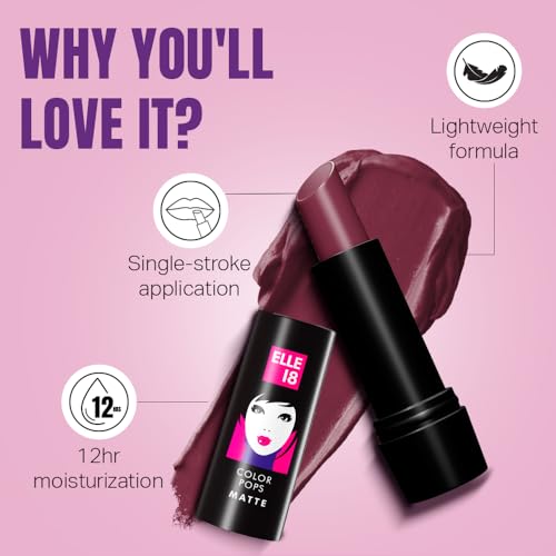 Elle 18 Color Pop Matte Lip Color|| W14|| Berry Tea|| 4.3 g
