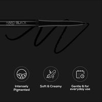 RENEE Hard Black Kajal Pen with Sharpener 0.35gm, Pack Of 2 | Matte Finish | Rich Color Payoff | Long Lasting Upto 24hrs, Smudge & Water Proof Formula