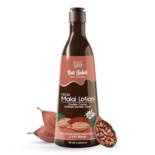Nat Habit Double Cocoa Body Lotion,Body Cream, Cold Cream | Extreme Dry Skin, 48 HR Moisture, Cocoa Butter, 250 ml (Pack of 1)
