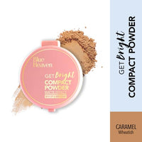 Blue Heaven Get Bright All Skin Compact Powder For Women With Spf Sun Protection, Non Sticky, Oil Free, Matte Finish Light Weight Formula, Caramel,16 Grams