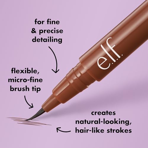 e.l.f. Holy Strokes Micro-Fine Brow Pen, for a Natural Look, Long-Lasting Eyebrow Pencil, Waterproof & Smudge-Proof, Vegan & Cruelty Free, Espresso