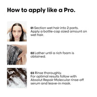 L'Oréal Professionnel Absolut Repair Molecular Sulfate-Free Deep Repairing Shampoo for Damaged Hair - 300 ml | Repairs Very Damaged Hair and Restores Strength With 2% Peptides Bonder & 5 Amino Acids