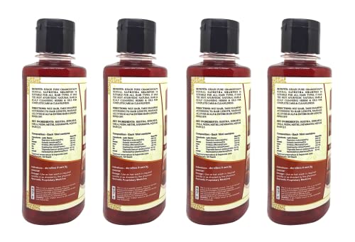 Khadi Pure Herbal Satritha Shampoo/Hair Cleanser, 210 ml (Pack of 4)