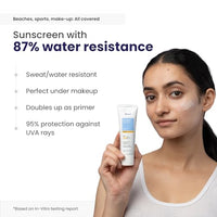RE' EQUIL Ultra Matte Dry Touch Sunscreen | SPF 50 PA++++ | Water & Sweat Resistant | No White Cast, Non-Greasy & Non-Comedogenic | For All Skin Types | 50G