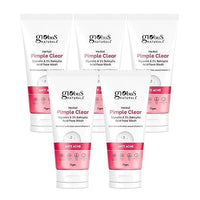 Globus Naturals Herbal Pimple Clear Glycolic & 1% Salicylic Acid Face Wash, Enriched With Orange & Almond, For Oily & Acne Prone Skin, 75 gm (Pack of 5)