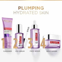 L’Oréal Paris Revitalift Serum, Hydrating and Plumping, With 1.5% Hyaluronic Acid, 15ml & Hyaluronic Acid Line Filling Water Cream 15ml & Revitalift Gel Cleanser 100 ml 3 Step Combo