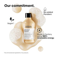 L'Oréal Professionnel Absolut Repair Shampoo for Dry & Damaged Hair - 300ml | Professional shampoo for Strengthening and Repairing Hair, With Protein & Omega-9, For Men & Women