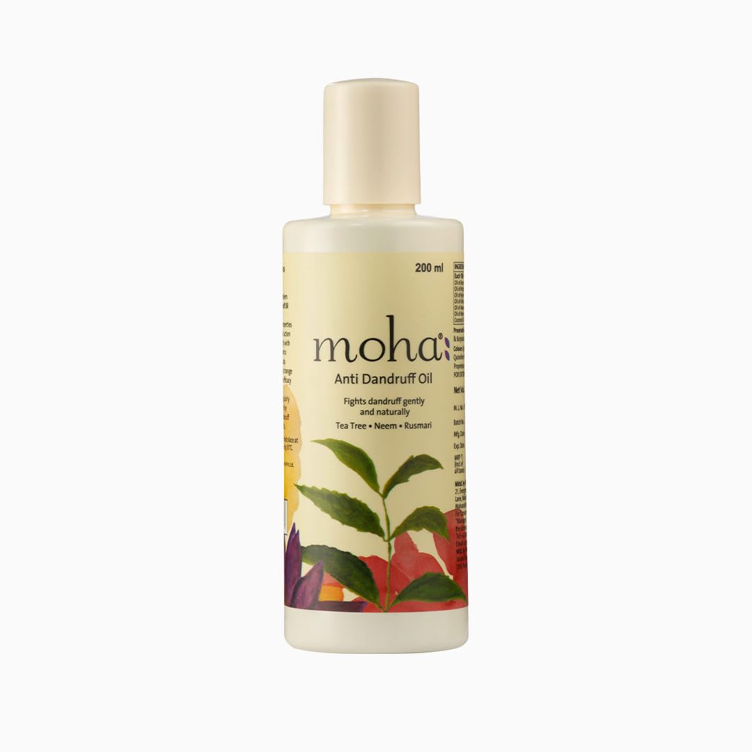 moha: Anti Dandruff Oil With Benefits Of Tea Tree Oil, Neem Oil, Hibiscus OIl, Rosemary Oil| Hair Oil For Men & Women | For All Hair Types. (200 ML)(Pack of 1)