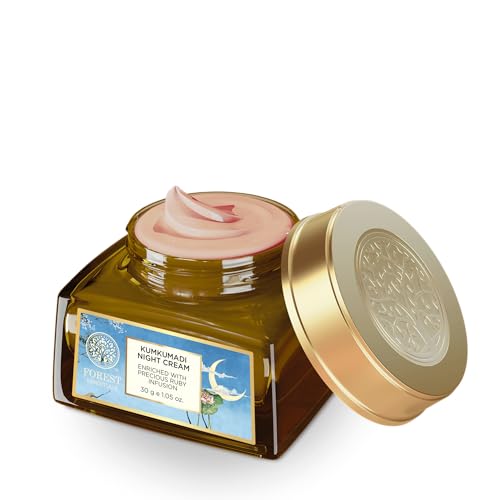 Forest Essentials Kumkumadi Night Cream | Ayurvedic Face Cream with Vitamin C | For Pigmentation & Acne Scars | With Kumkumadi Tailam (Pack of 2)