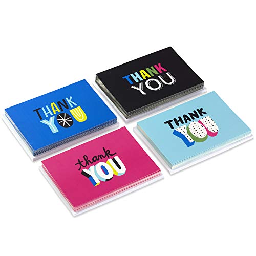Hallmark Thank You Cards Assortment, Colorful Thanks (48 Cards with Envelopes) for Graduation, Birthday, Bridal Showers and More