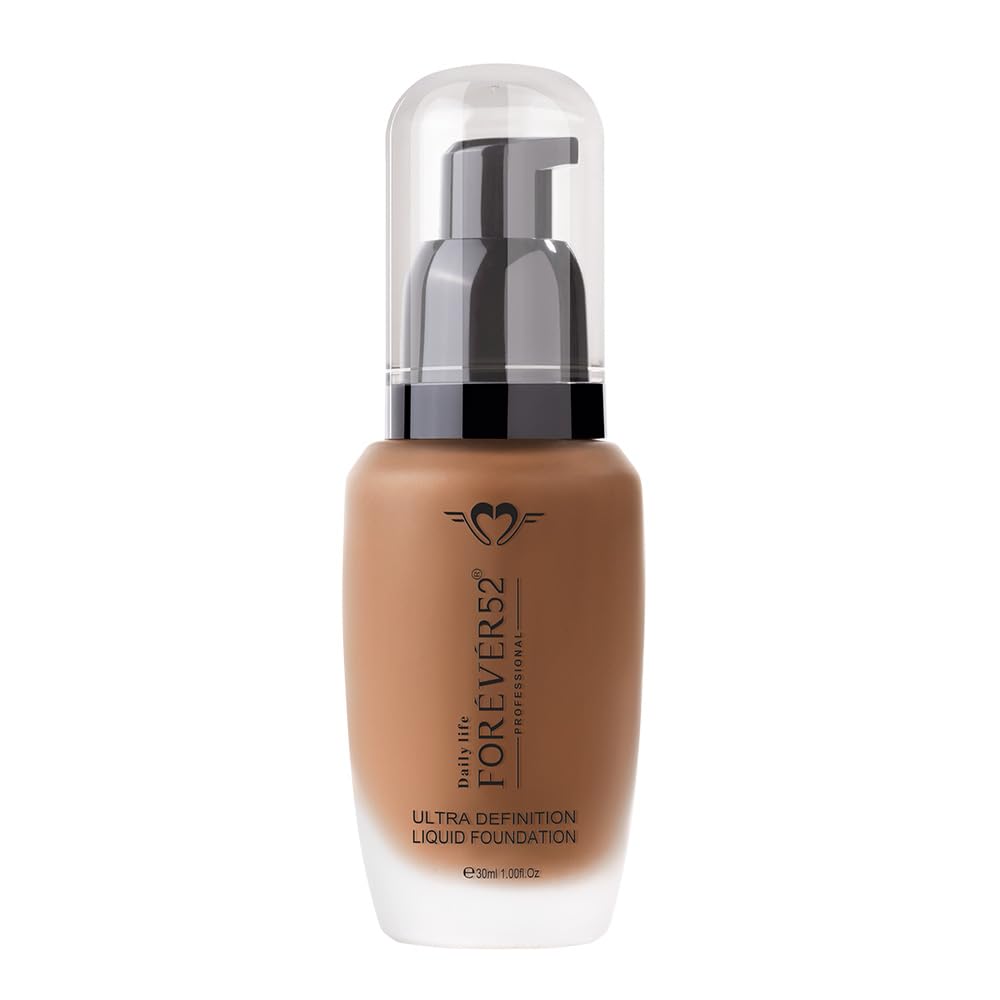 Daily Life Forever52 Ultra Definition Liquid Foundation|24-Hour Wear, Medium to High Coverage, Pore-Minimizing & Mattifying, Anti-Aging, Satin-Like Finish|Ideal for Dark Skin (Brownie,30ml)