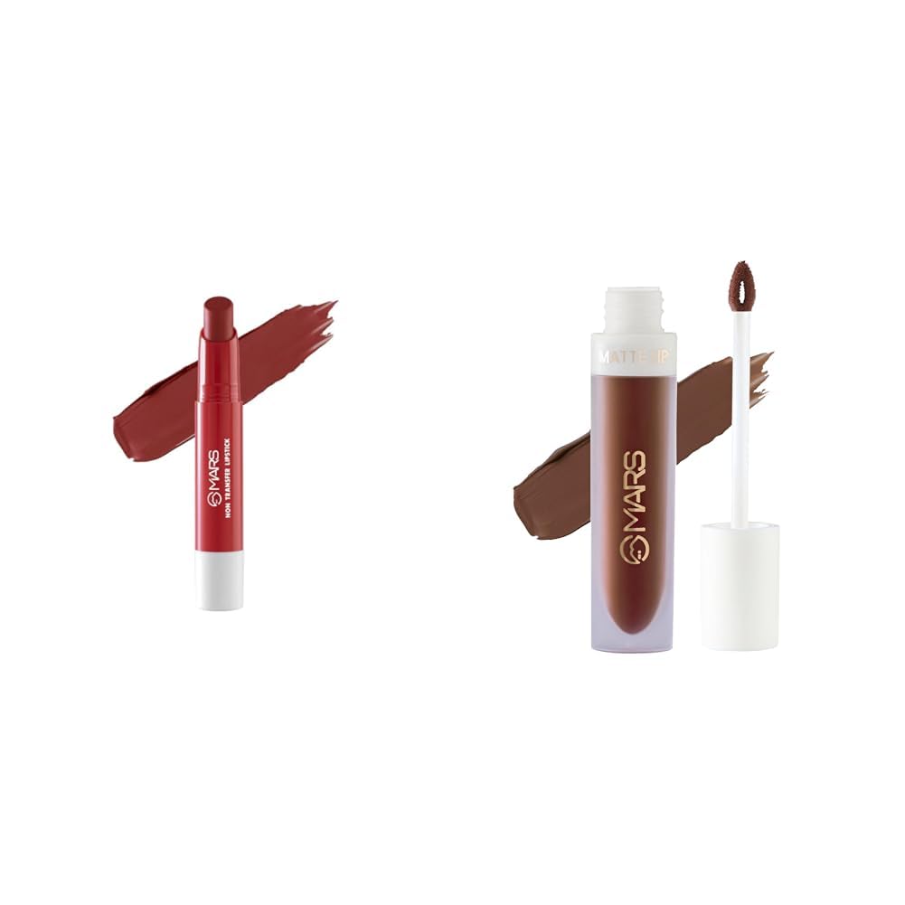 MARS Matte Super Stay LipstickLipstick for Women (2.6 gm) (05-MAJESTIC) Matte Liquid Lip Color | Long Lasting | Non-Transfer & Waterproof Lipstick for Women (4.5 ml) (01-Spice Brown)