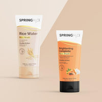 Spring H2O Rice Water & Brightening Face Wash Combo Pack of 2 (100ml X 2) – Minimize Pores, Reduce Dark Spots & Brighten Skin