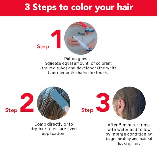 Revlon Top Speed Hair Color for Men Natural Black | Infused with Mother of Pearl and Ginseng Root extract for Intense Conditioning | 100% Grey Coverage in 5 Minutes | Shiny & Nourished Hair