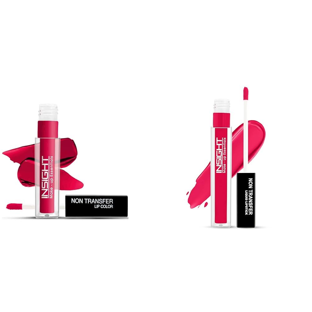 Insight Cosmetics Non Transfer Lip Color Matte Texture12Hrs WaterproofTrue ColorSmudge Proof Paraben Free 100% Veg Longwear, 4ml(LG40-07) Non Transfer Liquid Lipstick 24 Hrs Waterproof, 6ml(LG39-01)