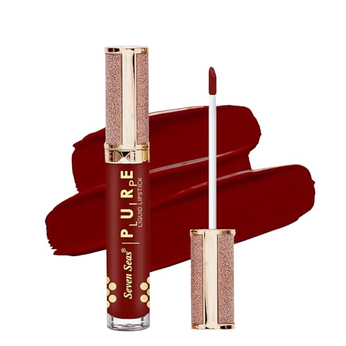 Seven Seas Pure Liquid Lipstick, Matte Finish, Purple (Scarlet, 7ml)