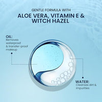 Swiss Beauty Bi-Phased Micellar Face Cleansing Water | Removes dirt, impurities and waterproof makeup | With Aloe vera and Witch Hazel | 100 ml
