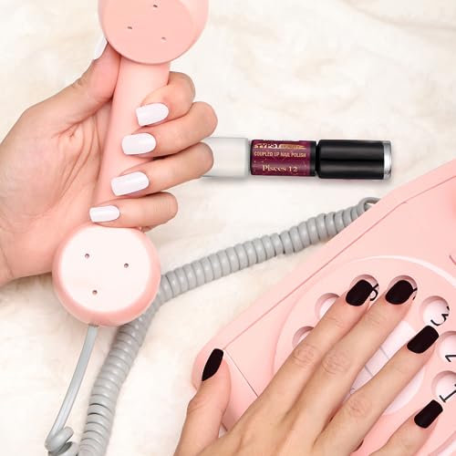 Typsy Beauty 2 In 1 Gel Nail Polish | Black & White | Quick Drying | Glossy Finish | Long Lasting | Chip Resistant |10 ml