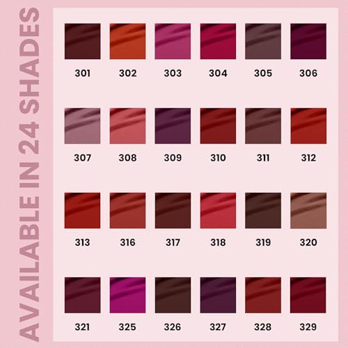 Seven Seas Feather Light Liquid Lipstick | Matte Finish Liquid Lipstick | Long Lasting | Non Transfer | One Coat Application | Stay Upto 12 Hours (317, 6ml)