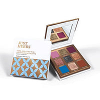 Just Herbs Eyeshadow Palette 9 In 1 Long Lasting Blendable Eye Makeup Palette Shimmery Finish (Moonlight - Night Palette) Multicolor
