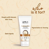Globus Naturals Radiance Rice Face Wash, Enriched With Green Tea, For Skin Brightening, Suitable For All Skin Types, 75 gm