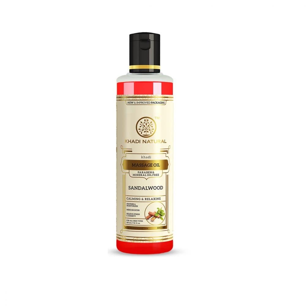 Khadi Natural Sandalwood Massage Oil- Without Mineral Oil 210Ml (Set of 2)