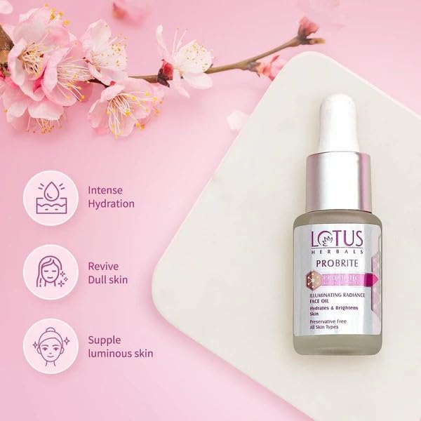 Lotus Herbals Probrite Illuminating Radiance Cream 50gm, Radiance Face Oil 15ml set of 2