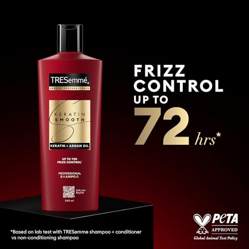 TRESemme Keratin Smooth Shampoo 580 ml|| With Keratin & Argan Oil for Straighter|| Shinier Hair - Nourishes Dry Hair & Controls Frizz|| For Men & Women (Pack of 2)
