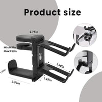 Rotating Headphone Stand with 360° Swivel - Adjustable Clamp - on Under Desk Headset Holder, Universal Gaming & Office Headphone Hanger (White)