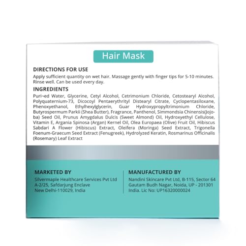 DHI Hair Mask with Moringa, Hibiscus, Shea Butter & Rosemary | Strengthens & Promotes Hair Growth | Suitable For All Hair Types | For Men & Women | 200 ml