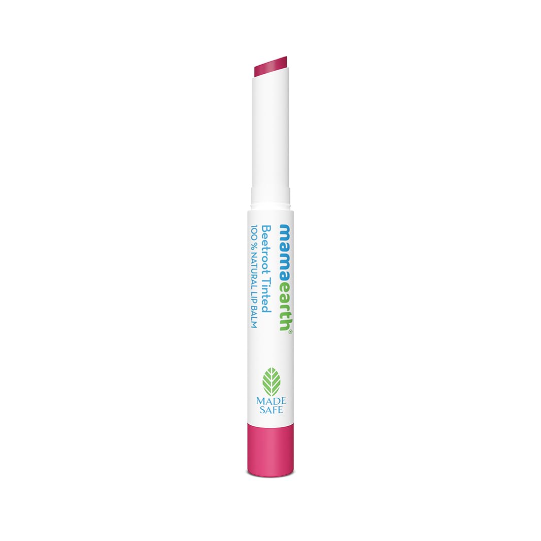 Mamaearth Beetroot Tinted 100% Natural Lip Balm with Beetroot & Beeswax - 2 g | | 12 Hr Moisturization | For Dry & Chapped Lips | Natural Pink Tint | Brightens Lips