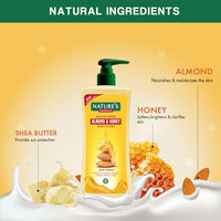 Nature's Essence Almond & Honey Body Lotion, Nourishing & Moisturizing, Non Greasy Lotion for Dry to Rough Skin, Infused with Shea Butter, Almond & Honey, 500ml