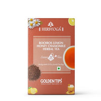 Golden Tips Rooibos Lemon Honey Chamomile Tea Caffeine-Free Herbal Blend with Chamomile, Rooibos, Natural Lemon & Honey Flavours, Smooth, Sweet, & Refreshing for Relaxation Anytime (40 Gram- 20 Cup)