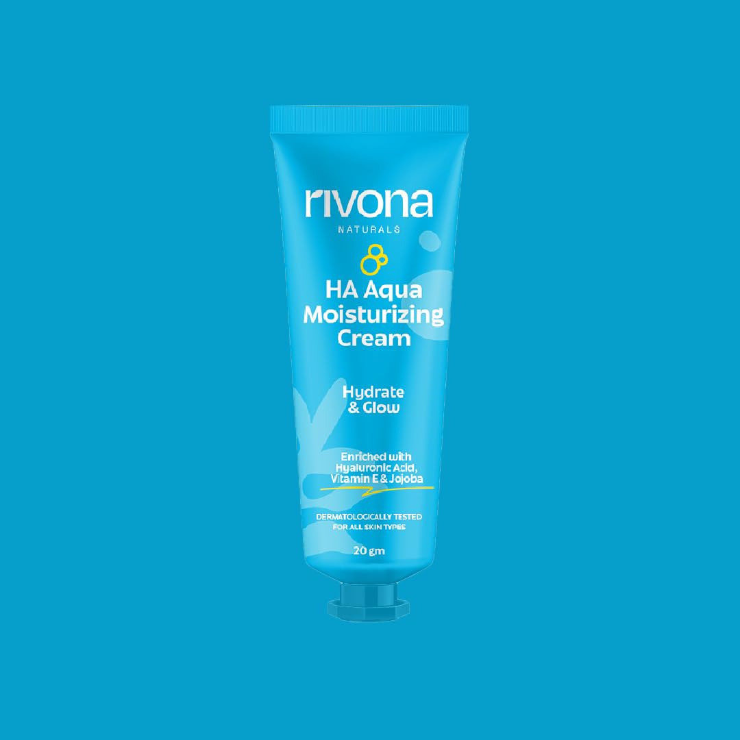 Rivona Naturals HA Aqua Moisturizing Face Cream For Dryness With Hyaluronic Acid, Hydrating and Nourishing | For Men & Women | All Skin types 20 gm