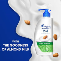 Head & Shoulders 2-in-1 Cool Menthol Anti Dandruff Shampoo + Conditioner for Women & Men, With Almond Milk (650 ml)