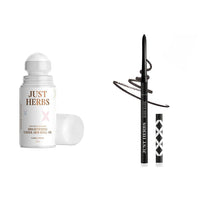 Just Herbs Unisex Under Floral Arm Roll On Deodorant - 50 Ml & Retractable 2 In 1 Herbal Eyeliner + Kajal - Black 0.3G Combo