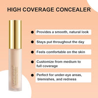 Lakyou Beauty High Coverage Liquid Concealers | Lightweight | Full Coverage | Smooth Finish | Long Lasting | Shade-01(White Ivory) | 5.5ml